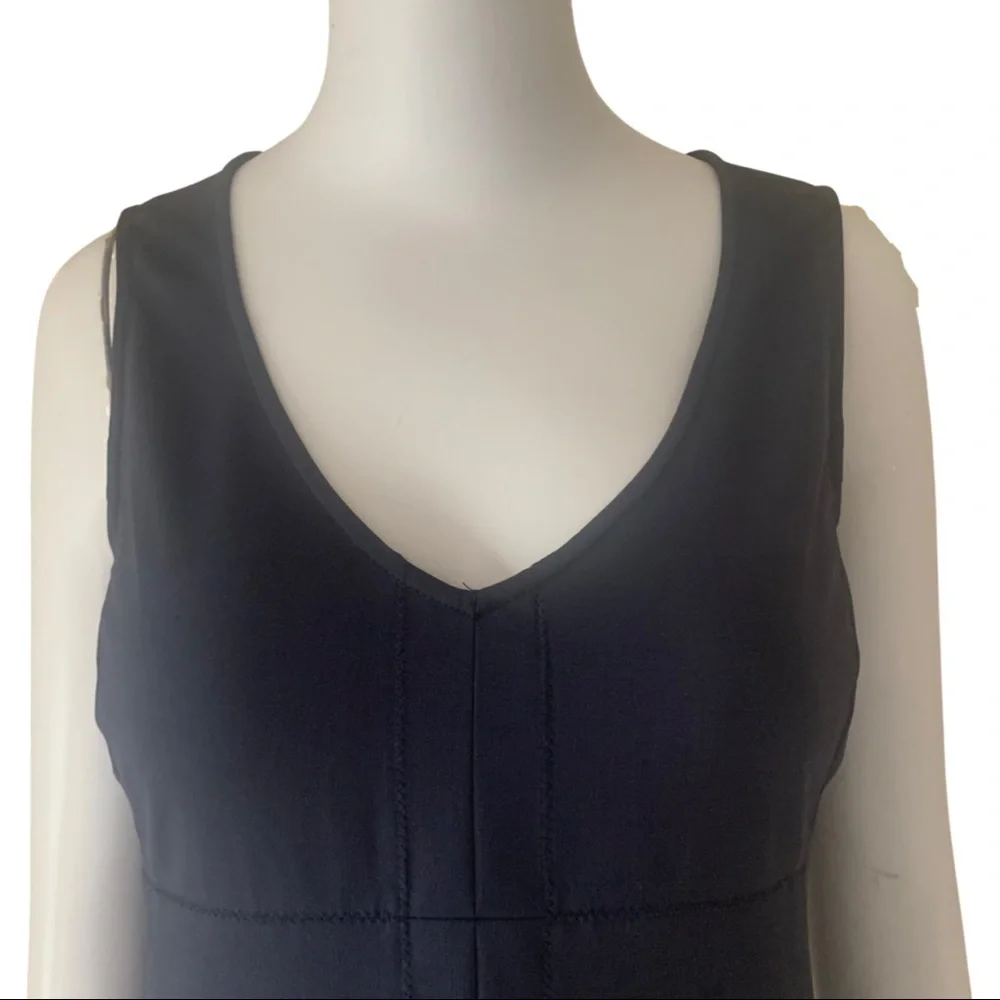 THEORY Kale B V-Neck Sheath Dress Wool Blend Midi Navy Blue Style 7011610R - Picture 11 of 16
